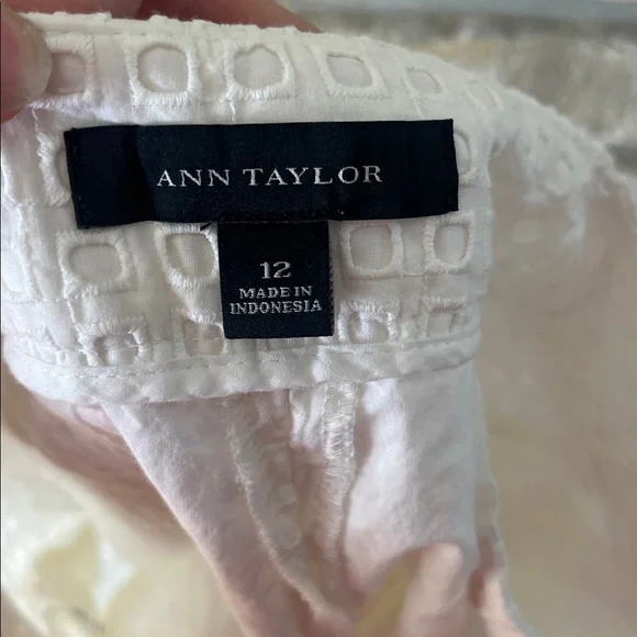Ann Taylor White Eyelet Women Shorts Size 12 - Picture 2 of 15